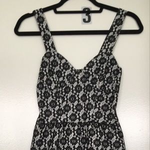 Black & White Floral Mini Dress